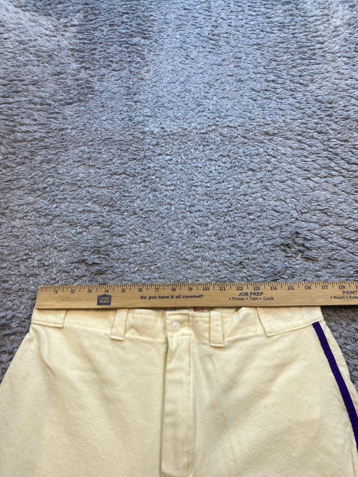Pantalones de béisbol Mitchell & Ness de colección para hombre 34 lana cremosa a rayas cónicos EE. UU. 1930 Foto 4 de 4