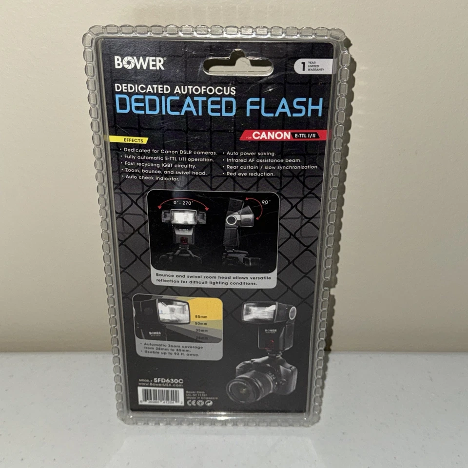 Bower ~ SFD630C ~ Autofocus Dedicated Flash for Canon E-TTL I/II ~ DSLR Camera - Image 2 of 3