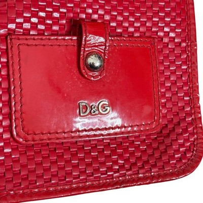 Dolce & Gabbana Red Patent Leather Woven Tote Bag Archive Vintage