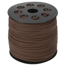 Suede Lanyard String with Roll Spool 98 Yard, Flat Microfiber Cord, Dark Curry