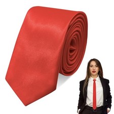 Womens Tie, Black//Pink Tie for Women, Self Womens Ties for Uniform/Shirt Red