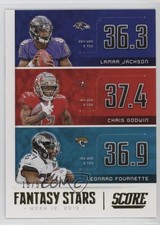 2020 Score Fantasy Stars Gold Zone 19/50 Chris Godwin Lamar Jackson #FS-LCL wd9