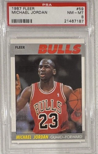 Fleer 1987-88 Michael Jordan #59 PSA 8 Graded Basketball Card Chicago Bulls