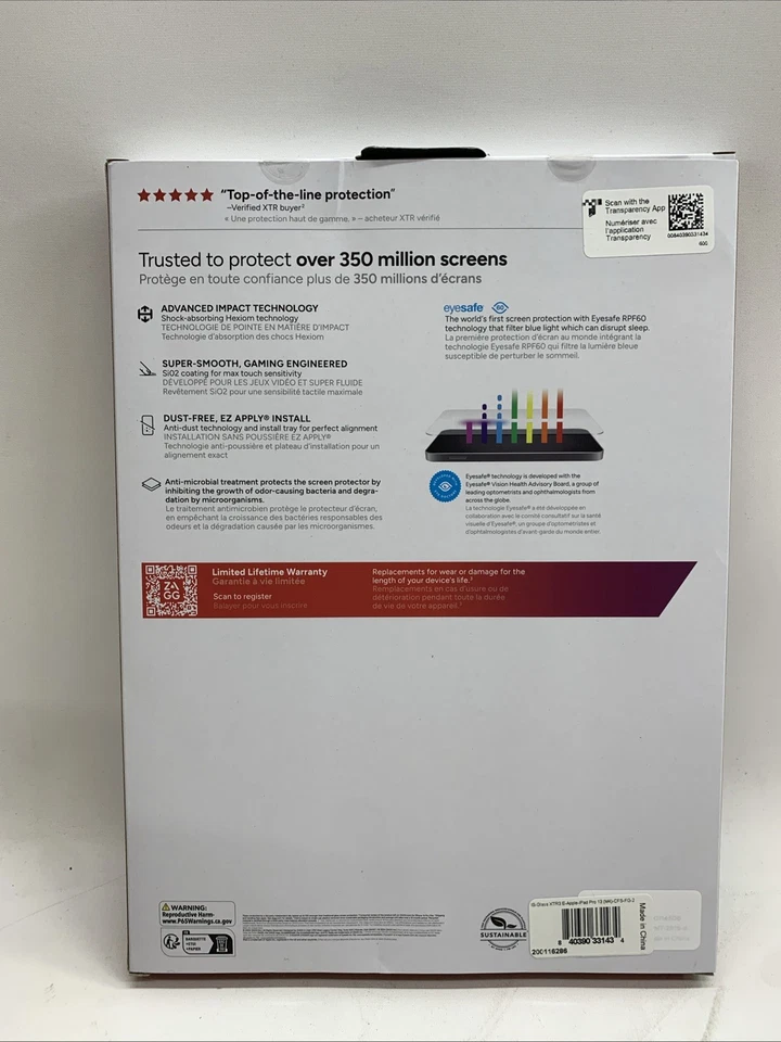 ZAGG Invisible Shield Screen Glass Protector XTR3 Apple iPad Pro 13" (M4) Clear - Image 2 of 4