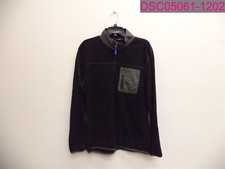 Vintage 1946 Men's 1/4 Zip Fleece Knit Sweater Pullover Black Large E937-01