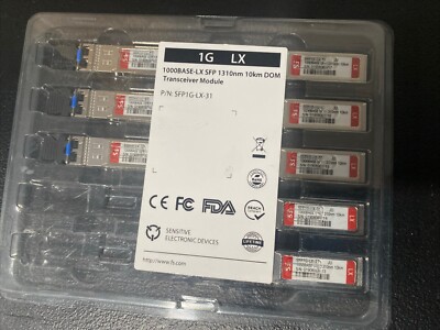 8x FS SFP-1000G-LR 10GBASE-LX SFP+, 1310nm, 10km, Optic Module Cisco Compatible