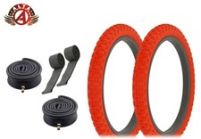 ALTA BICYCLE WIRE BEAD TIRES 18" X 2.125 RED BMX COMP III HEAVY DUTY TUBE SET.