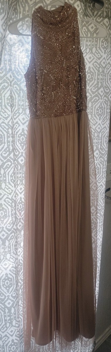 Beauut Bridesmaid Embellished High Neck Dusty Rose Size 2 Dress ASOS