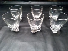 vintage carlo moretti italy bullet design heavy whiskey old fashion glasses 6pc