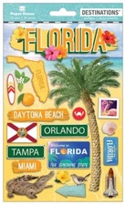 Crafts Stickers Dimensional Florida Alligator Palm Tree Miami Flamingo Tampa