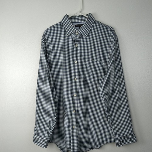 Banana Republic Shirt Men's XL Blue Green Check Gingham Classic Fit 17