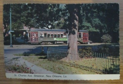 St. Charles Streetcar , New Orleans , La - Post card 