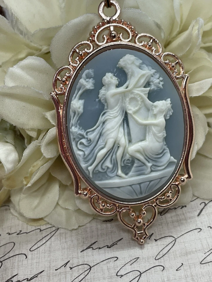 Collar Colgante Oro Rosa MITOLOGÍA ROMANA Diosa Griega Victoriana Griega Griego Foto 3 de 4