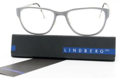 LINDBERG Brille 1143 53-18 135 AD98 Acetanium Gray White Clear Laque M Cool Cat