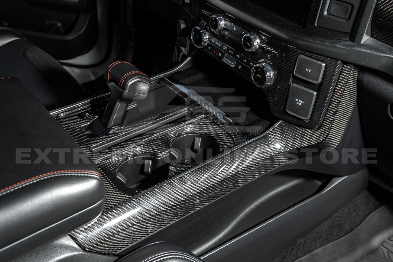 For 21-Up Ford F-150 CARBON FIBER Interior Center Console Side Panel Trim Cover