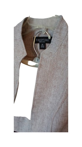 Perceptions NY NWT Brown And White Pants Suit Women's Size 12 - Picture 4 of 4