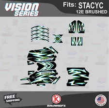 Graphics Kit for  STACYC 12E Brushed Electric Bike Vizion -green