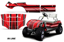 Cart Graphics Kit Decal Sticker For Yamaha Golf Cart 1995-2006 Inline Red