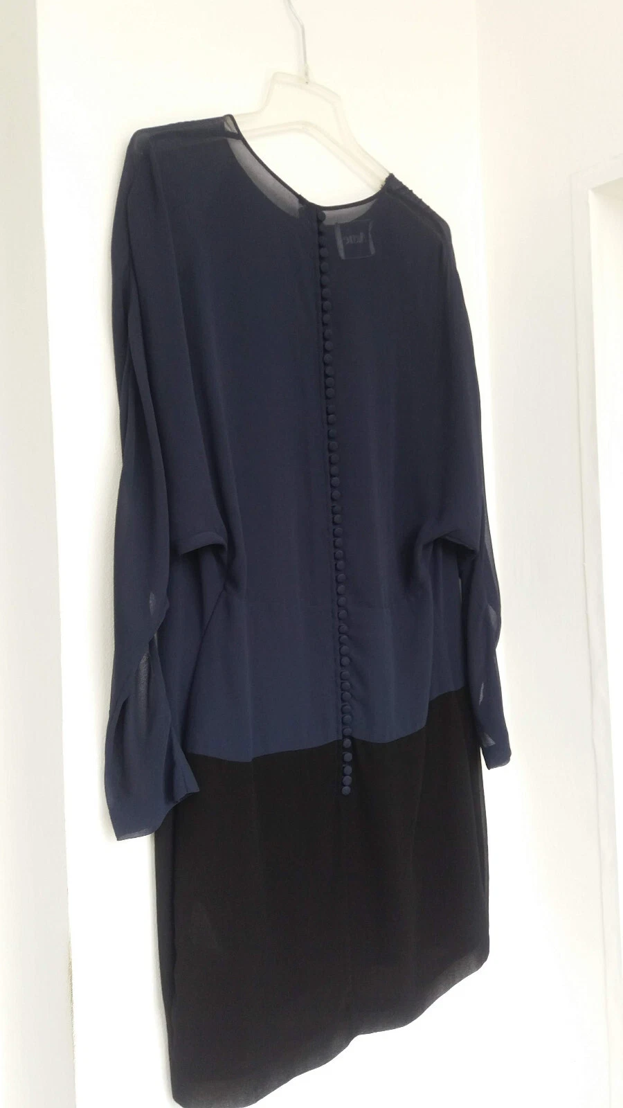 ACNE STUDIOS ACNE Uniforme Mini Abito Corto Manica Lunga Blu Nero Taglia M