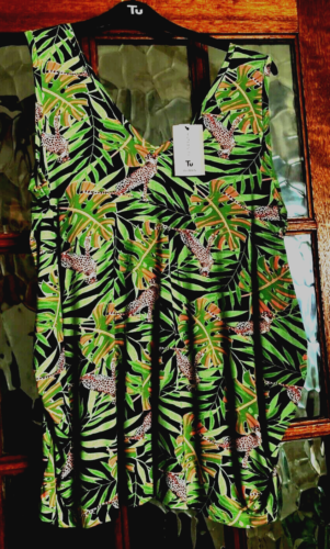 BNWT Sainsburys TU WOMAN Maternity PALM LEAF & LEOPARD PRINT V-Neck Vest Top 16 - Picture 3 of 8