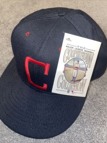 VTG Cleveland Indian American Needle Cooperstown Collection Fitted Hat 7 3/8 New - Picture 2 of 6