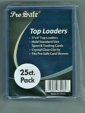 2  Sealed Packs of 25 Pro Safe 3x4 Sports Card Toploaders ~ 50 Total Toploaders