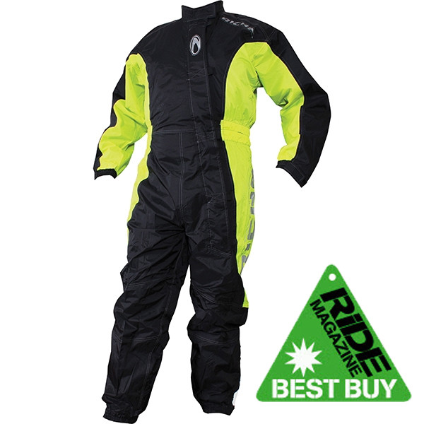 Traje de una pieza impermeable para motocicleta Richa Typhoon lluvia negro/amarillo