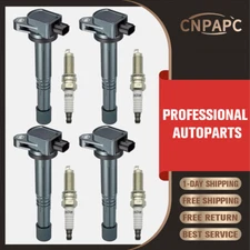 Set of 4 Ignition Coils + Spark Plugs for 2008 2009-2012 Honda Accord 2.4L UF602