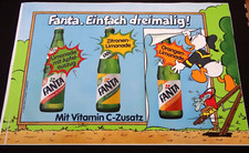 XL Werbe-Aufkleber Fanta einfach dreimalig ! 1986 Donald Duck Disney 25 x 17 cm