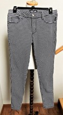 Tripp NYC Daang Goodman-Goth-Bl/Wht Houndstooth-Skinny Pant-Juniors Sz-3-euc