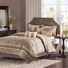Beautiful Chic Elegant Modern Rich Brown Taupe Bronze Hotel Gold Soft Quilt Set