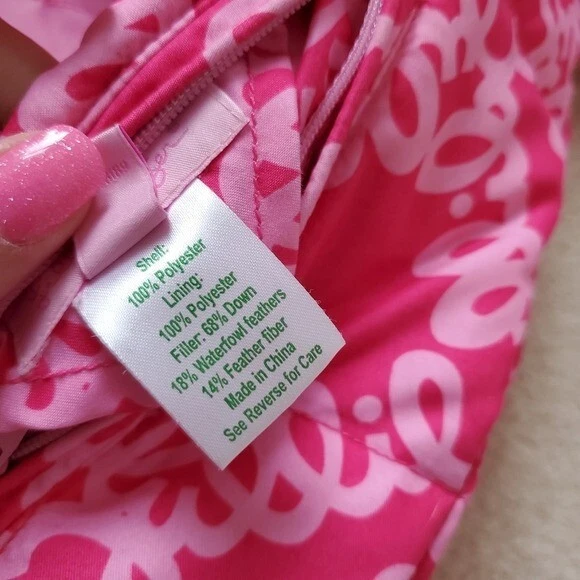 Chaqueta Puff Reversible Lilly Pulitzer Niñas Brannon en Rosa Daiquiri talla 8 Foto 4 de 4