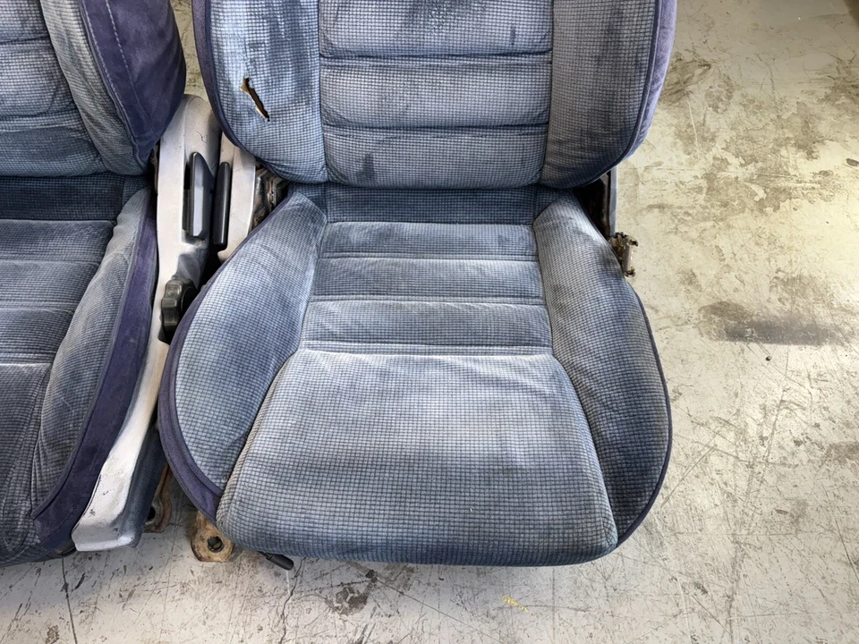 TOYOTA SUPRA MK3 86-92 CLOTH SEAT SEATS SET BLUE CLOTH REAR FRONT LEFT RIGHT OEM - Image 2 of 4