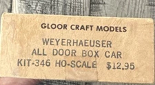 Gloor Craft Models HO Kit #346 Weyerhaeuser All Door Box Car Kit