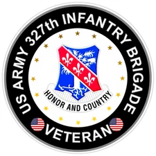 US Army 327th Infantry Brigade Veteran Bumper Sticker Military Vinyl Decal 5"