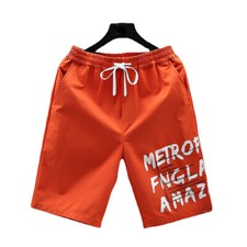 Mens Quick-drying Shorts Ice Silk Pants Letter Printed Casual Sport Trousers