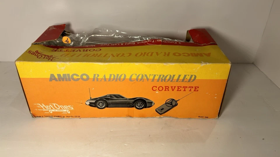 Modelo Corvette Vette negro radiocontrolado Amico 1979 vintage + caja #249 Foto 3 de 4