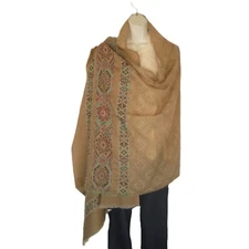 100% Yak Wool Shawl | Handloomed | Reversible | Amber