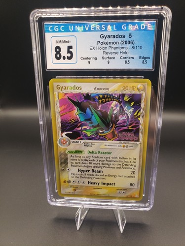CGC 8.5 Gyarados 2006 EX Holon Phantoms 8/110 Reverse Holo STAMPED Pokemon Card