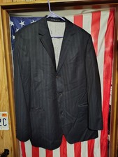 Hugo Boss Blazer Jacket Navy Pinstripe Guabello Italy Super 130s ASK FOR MEASURE