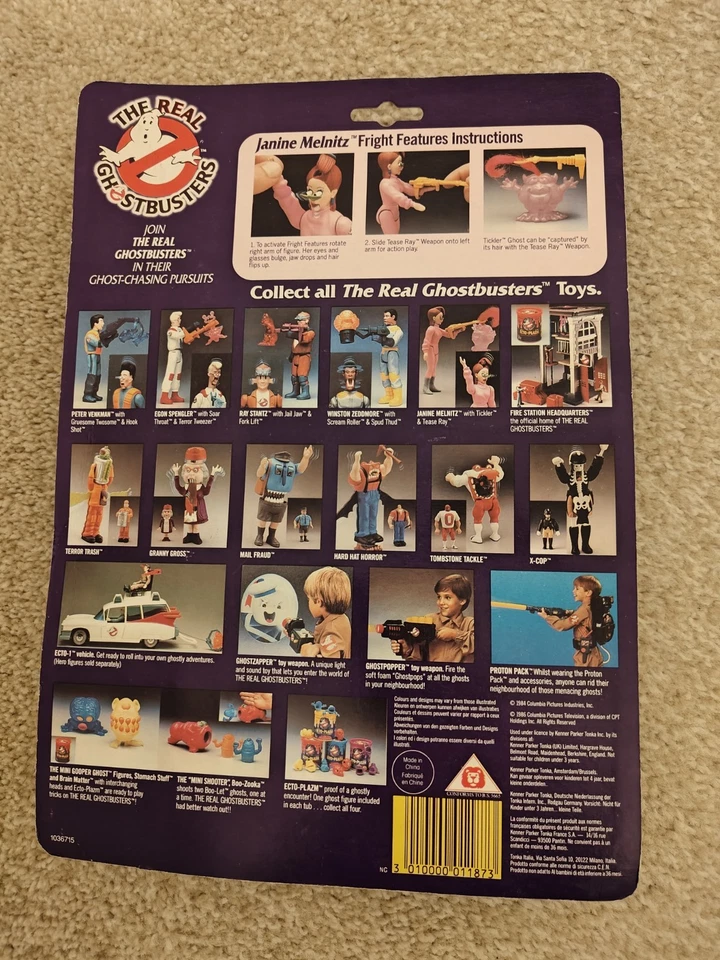 kenner vintage 1988 uk real ghostbusters janine melnitz fright features moc - Image 2 of 2