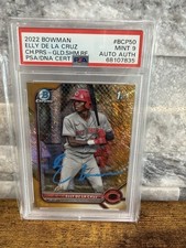 2022 Bowman Chrome Prospects Elly De La Cruz Gold Shimmer Refractor /50  Auto 