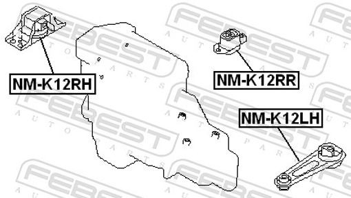 Fits FEBEST NM-K12RR REAR ENGINE MOUNT