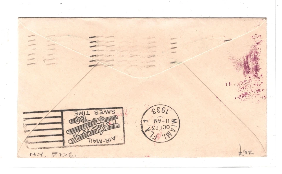 USA ZEPPELIN 50c Pai1r 1933 FDC #C18 First Day Cover CENTURY PROGRESS Expo KZ261 - Image 3 of 4