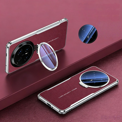 Premium Leather Phone Case with HD Lens & Built-in Stand Für Honor Magic 8