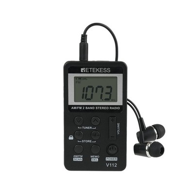 Retekess V112 Portable Pocket FM/AM Radio Mini Digital Rechargeable Party Gift