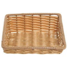 HUBERT® Wicker Storage Basket Natural Colored Plastic Tapered Produce Basket -