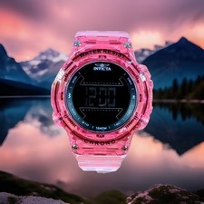 Invicta Racing 49047 Digital Watch 52mm Pink Black Unisex Sport Style 100M WR