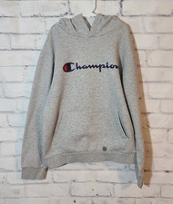 Champion Logo Spellout Youth Hoodie Sweatshirt XL With Flaws