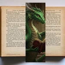 Book Dragon Fantasy Bookmark Mystical Creature Matte or Holographic Bookish Gift